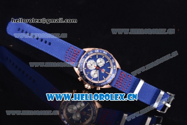 Tag Heuer Formula 1 Miyota Quartz Rose Gold Case with Stick Markers Blue Dial and Blue Nylon Strap - Click Image to Close